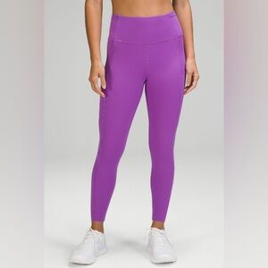 Lululemon Fast and Free-Rise Crop Purple Leggings, 23”